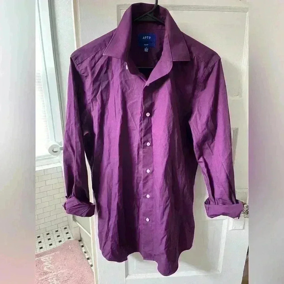 Apt. 9 Royal Purple button-down, collared, long sleeve shirt. - Picture 1 of 3